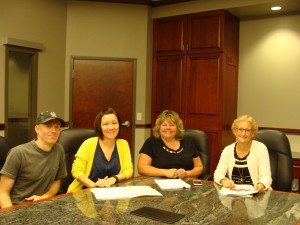 (L-R)  Corey Meckes and Monica Meckes, id graphics, LLC; Michele Clapper, JARI and Terri Brumbaugh, BCDA