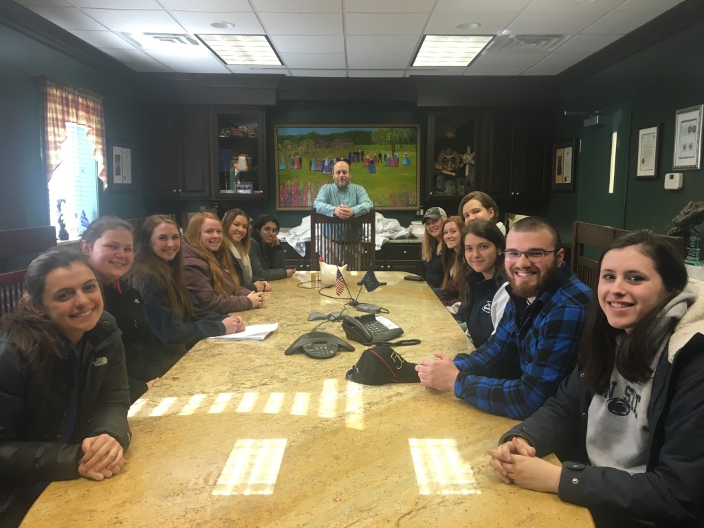 PSU Reproduction Research Team members receive an overview of Lampire Biological Laboratories from Gary Klinger, Laboratory Manager.