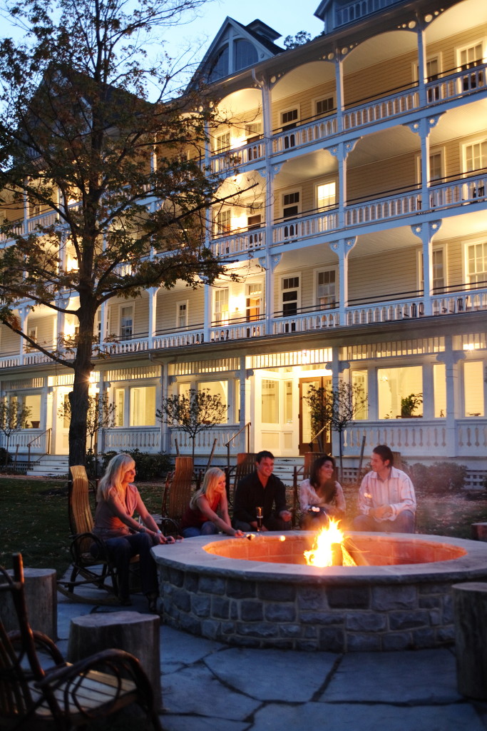 Guest enjoying the firepit at the Omni Bedford Springs Resort & Spa.