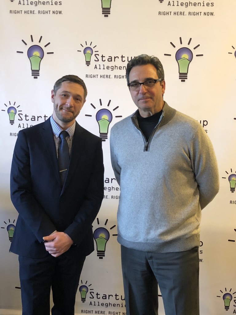 Andrew Trexler, BCDA's new Start-up Business Coach, with JP Tambourine, BCDA Chair, at the Startup Alleghenies Launch Event in Bedford.