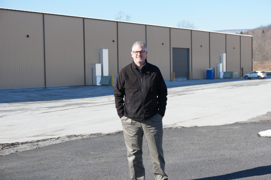 Shane Weyant, Creative Pultrusions, Inc. CEO/President, stands in front of the new 40,000 sq. ft. building which will house Tower Tech, a cooling tower manufacturer, which was purchased by CP in 2017.
