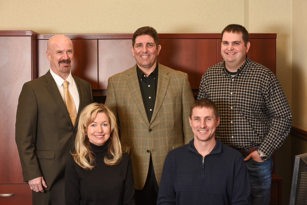 (l-r) Travis Collins, B.C. Stone, Inc.; Sherry Cain, Cain Coaching and Consulting; Bob McGowan, Mission Critical Solutions, LLC; Robbie Weaver, Weaver’s Sanitation Service, Inc.; and CA Detwiler, Forsheys Ag and Industrial and Golden Rule Farms.