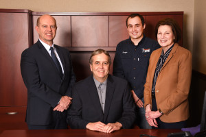 (l-r): Jeffrey Crist, Gatter & Diehl, Inc.; Carl Barnhart, JLG Industries, Inc.; Dwayne Zimmerman, Crowsnest IT Support and Jan Fisher, UPMC Altoona/UPMC Bedford. Missing from the picture is: Trudy Mitchell, Southern Alleghenies Planning & Development Commission.